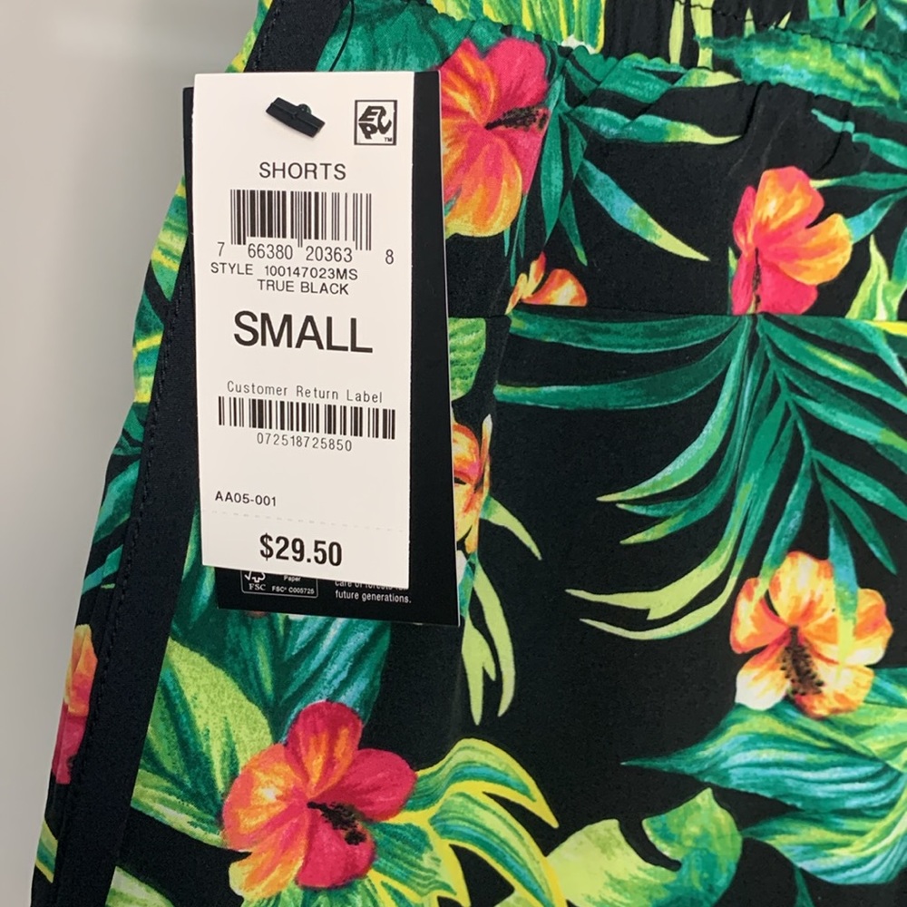 ID Ideology Women's Drawstring Running Shorts flowers Size: S - Picture 4 of 7